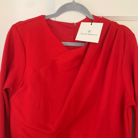 NWT 1X Chloe Kristyn Bianca Ponte Knit Dress in Red - Picture 2 of 11